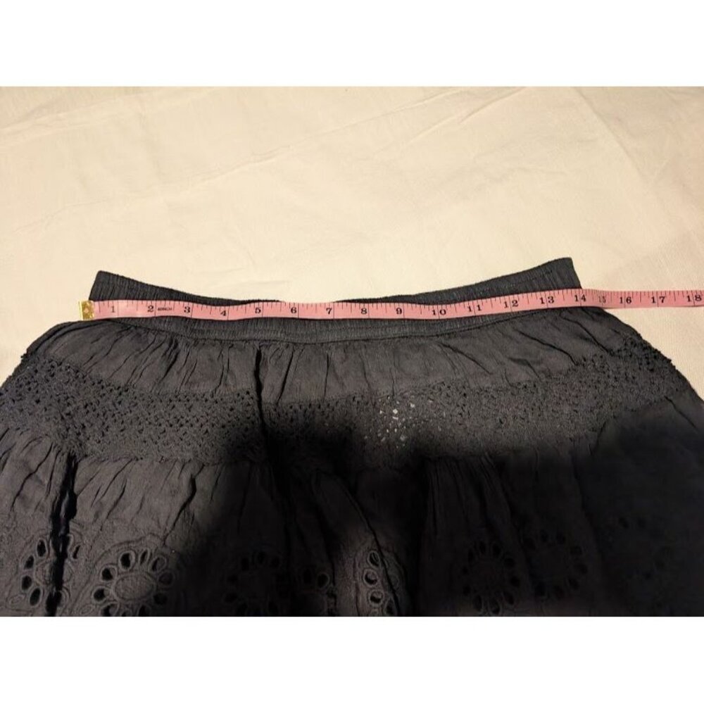 Cute Options women's size Medium black boho cotton lace skirt - Picture 5 of 7